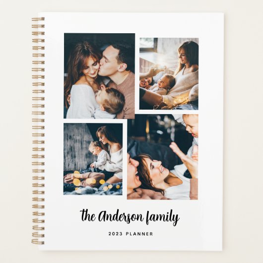 Modern vier fotocollage planner (Voorkant)