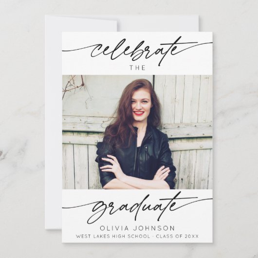 Modern Vier het Afstuderen Foto Afstuderen Kaart (Voorkant)