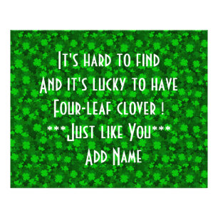 Modern Vier Leaf Clover Floral Foto Afdruk