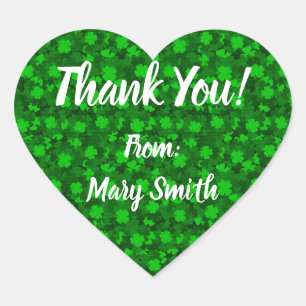 Modern Vier Leaf Clover Floral Hart Sticker