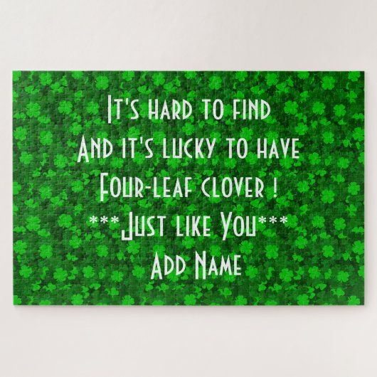 Modern Vier Leaf Clover Floral Legpuzzel (Horizontaal)