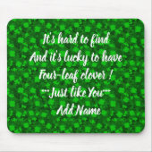 Modern Vier Leaf Clover Floral Muismat (Voorkant)