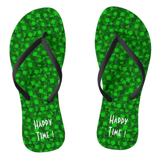 Modern Vier Leaf Clover Floral Teenslippers (Voetbed)