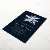 modern vierkant blauw baptisme folie uitnodiging (Gedraaid)