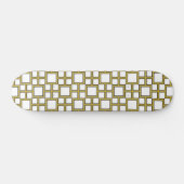 Modern vierkant patroon goud skateboard (Horizontaal)