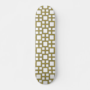 Modern vierkant patroon goud skateboard