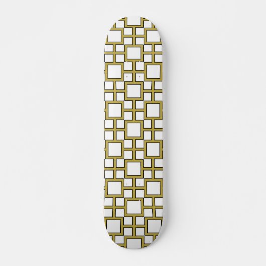 Modern vierkant patroon goud skateboard (Voorkant)