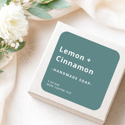 Modern vierkant stoffig groen productlabel vierkante sticker