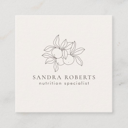 Modern vierkant voedingsspecialist Visitekaartje (Voorkant)