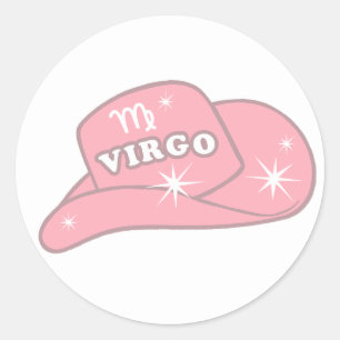 Modern vigo Zodiac Pink Cowgirl Pet Ronde Sticker