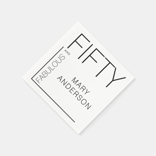 Modern Vijftig en Fabulous Bold 50ste verjaardagsf Servet (Hoek)