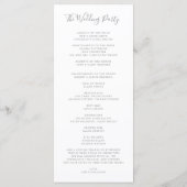 Modern Vines Botanical Wedding Program Programma (Achterkant)