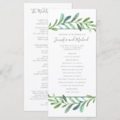 Modern Vines Botanical Wedding Program Programma (Voorkant / Achterkant)