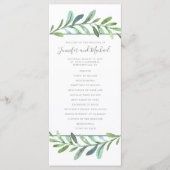 Modern Vines Botanical Wedding Program Programma (Voorkant)