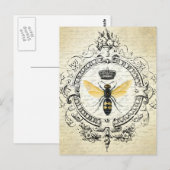 Modern vintage french queen bee briefkaart (Voorkant / Achterkant)