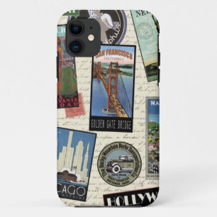 modern vintage reizen USA iPhone 11 Hoesje