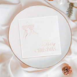 Modern Vintage Rose Gold Christmas Party  Folie Servetten