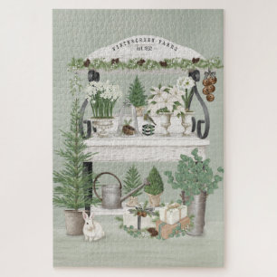 Modern vintage winter garden cart jigsaw puzzle legpuzzel