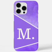 Modern violet blauw monogram Case-Mate iPhone case (Achterkant)