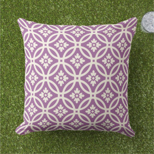 Modern Violet Floral Framework Pattern Buitenkussen