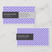 Modern Violet Paars ZigZag Chevron Pattern Visitekaartje (Voorkant / Achterkant)