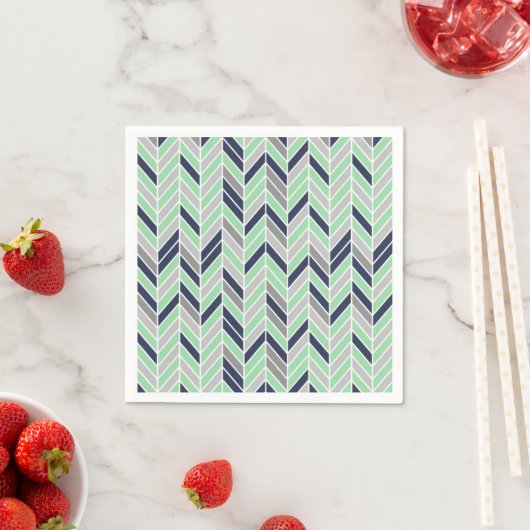 Modern visgraat Chevron geometrisch patroon Servetten (Insitu)