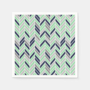 Modern visgraat Chevron geometrisch patroon Servetten