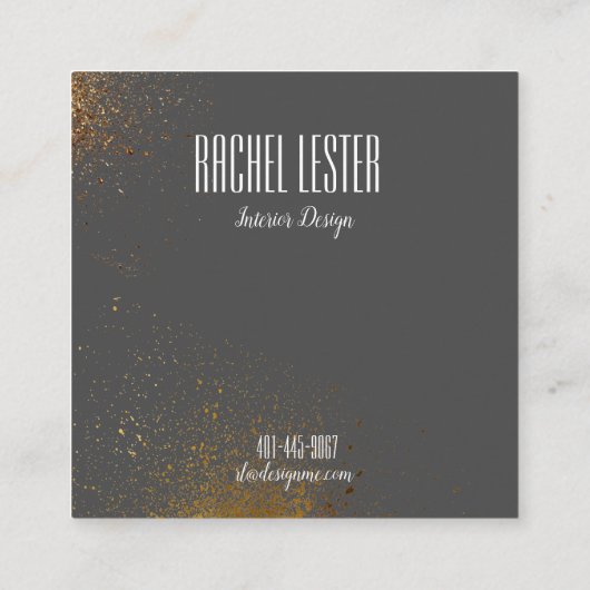 modern visitekaartje met houtskool en koper (Achterkant)