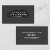 modern visitekaartje met rendy grijze monogram (Voorkant / Achterkant)