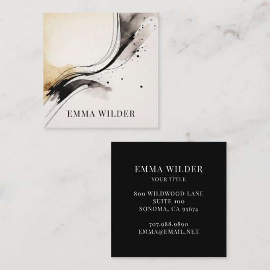 Modern Visitekaartje voor Abstracte Waterverf (Voorkant / Achterkant)