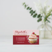 modern visitekaartje voor kersen cupcake (Staand voorkant)