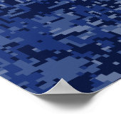Modern Vissen Sterrenbeeld Navyblauw Digitaal Camo Poster (Hoek)