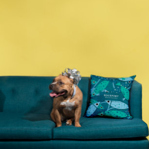 Modern vissenpatroon Gepersonaliseerd Sierkussen