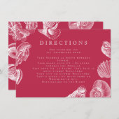 Modern Viva Magenta Beach Zee Shell Directions Informatiekaartje (Voorkant / Achterkant)