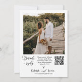Modern Viva Magenta Boho Wedding QR Code Foto Kaart (Achterkant)