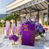 Modern Vivid Violet Paarse Bar Menu Acryl Bord