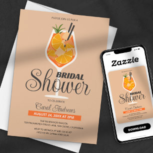 Modern vlak Sinaasappel Aperol Spritz Vrijgezellen Kaart