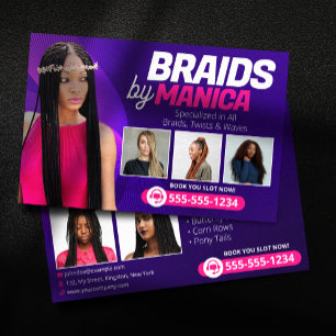 Modern Vlecht Salon Haar Extensies Vlechten Pruike Flyer