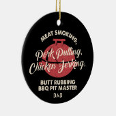 Modern Vlees roken BBQ Pit Master Pap Keramisch Ornament (Rechts)