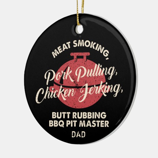 Modern Vlees roken BBQ Pit Master Pap Keramisch Ornament (Links)