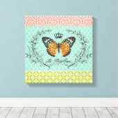 Modern vlinder stretched canvas afdruk (Insitu (Houten vloer))