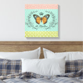 Modern vlinder stretched canvas afdruk (Insitu (Slaapkamer))
