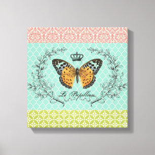 Modern vlinder stretched canvas afdruk