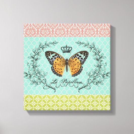 Modern vlinder stretched canvas afdruk (Voorkant)
