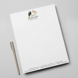 Modern Voeg je eigen Logo Professional Black Gold  Briefhoofd