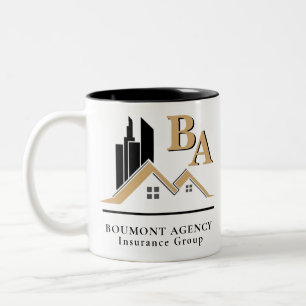 Modern Voeg je eigen Logo Professional Black Gold  Tweekleurige Koffiemok