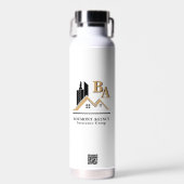 Modern Voeg je eigen Logo Professional Black Gold  Waterfles (Voorkant)