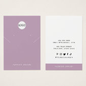 Modern Voeg je logo Ketting Earring Display kaart  (Voorkant /achterkant)