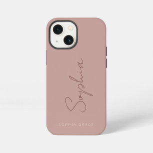 Modern Voeg Jouw naam stijlvol Roos toe iPhone 13 Mini Hoesje