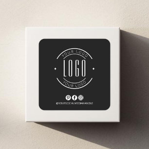 Modern voeg uw logo toe kleine onderneming sociale vierkante sticker